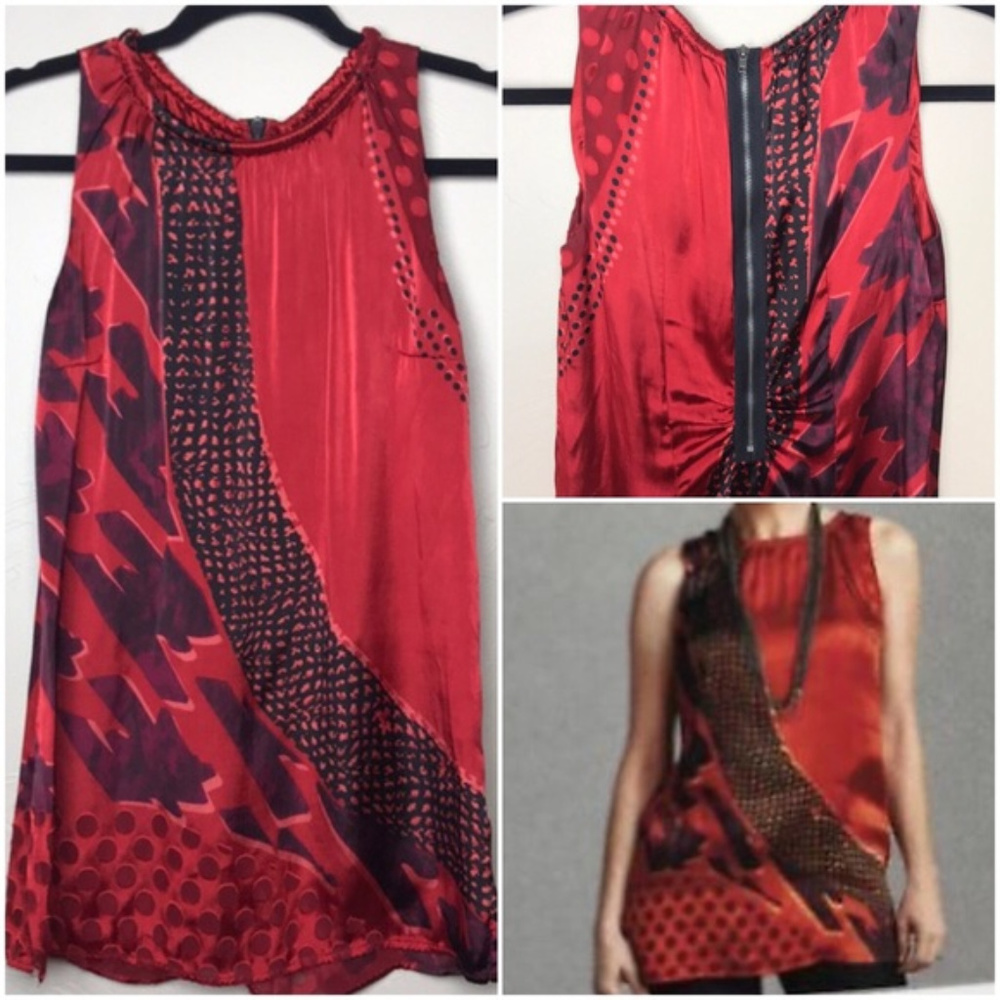 CAbi Red Silk Tunic